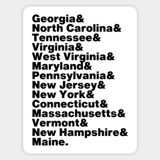 Appalachian Trail Georgia to Maine State List Sticker